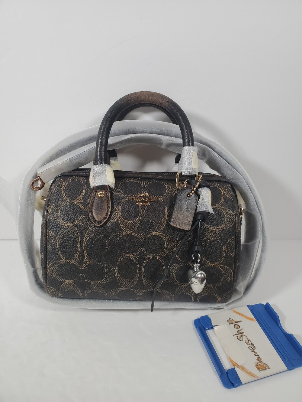 NWT Coach Mini Rowan Crossbody Bag In Loved Signature Canvas With Charms